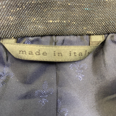 JOHN VARVATOS Size 40 Navy White Virgin Wool Blend Suit
