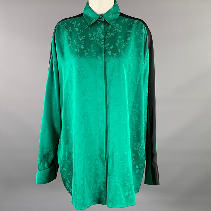HAIDER ACKERMANN Size S Green Black Jacquard Button Down Shirt