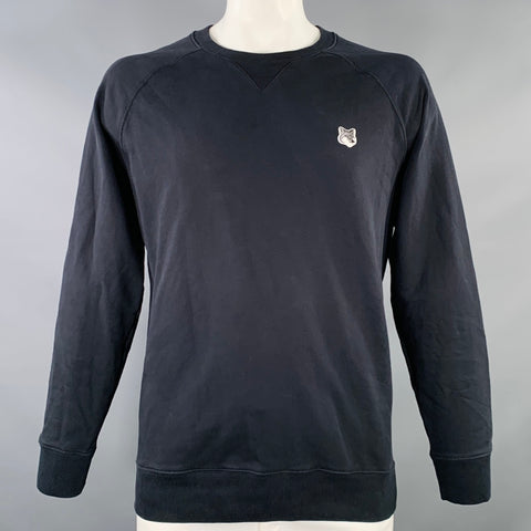 MAISON KITSUNE Size XXL Black Cotton Crew Neck Sweatshirt