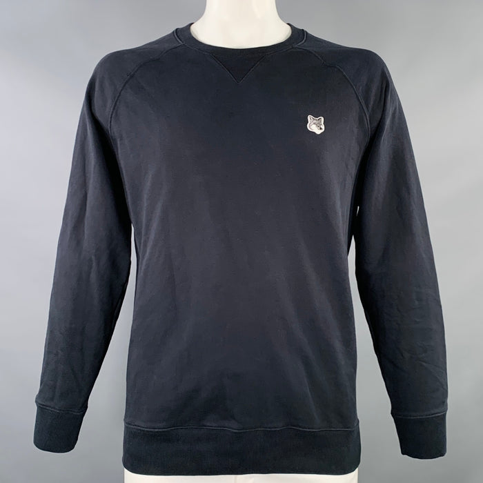 MAISON KITSUNE Taille XXL Sweat-shirt ras du cou en coton noir
