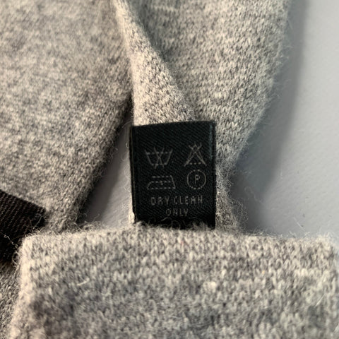 JIL SANDER Grey Cream Stripe Wool / Cashmere Knit Tie