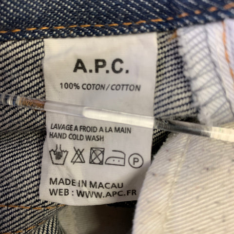 A.P.C. Size 32 Indigo Contrast Stitch Selvedge Denim Straight Jeans
