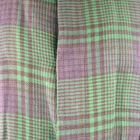 MASSIMO PIOMBO Size 42 Green Black Glenplaid Hidden Buttons Bomber Jacket