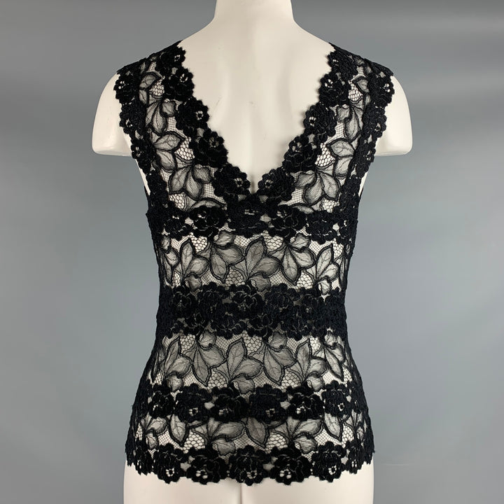 JOSIE NATORI Size S Black Nylon Spandex Sleeveless Dress Top