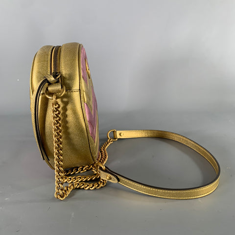 GUCCI Pink Gold Metallic Shoulder Bag Bags & Leather Goods