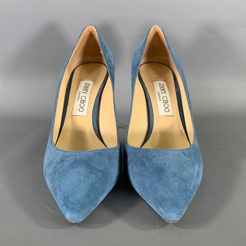 JIMMY CHOO Size 9 Blue Suede J0001474039 Suede Pumps