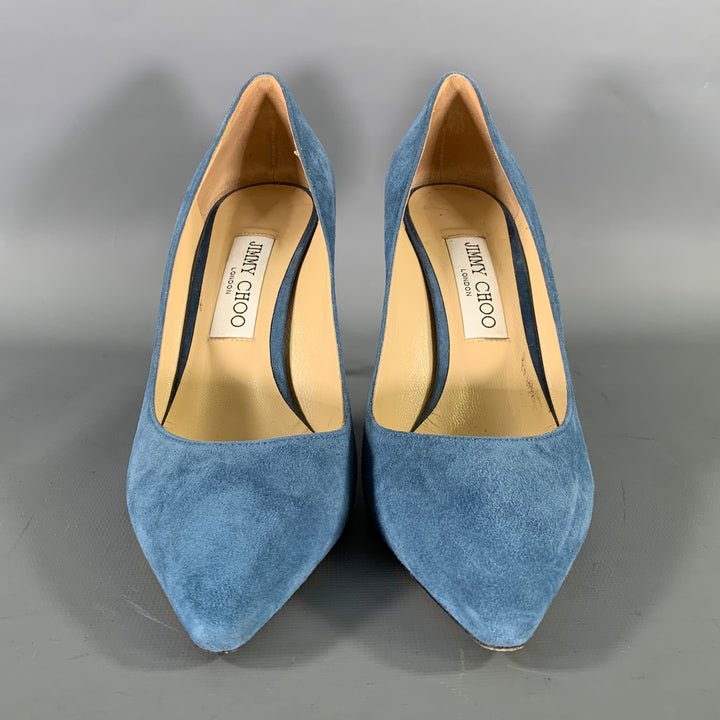 JIMMY CHOO Size 9 Blue Suede J0001474039 Suede Pumps