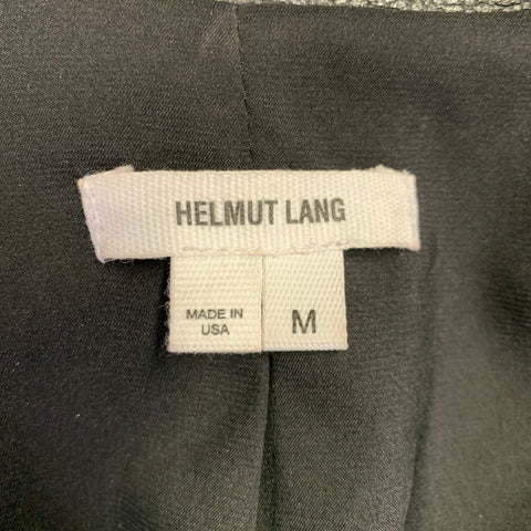 HELMUT LANG Size M Black Dark Green Polyester Blend Lambskin Jacket