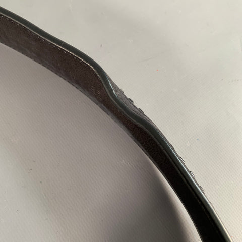 BURBERRY Size 38 Black Leather Zipper Belt