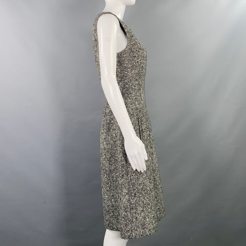 MICHAEL KORS COLLECTION Size 8 Black White Wool Blend Tweed Dress Jacket Set