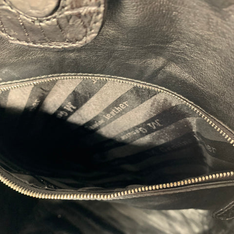 GENUINE CROCODILE SKIN XL Black Crocodile Leather Tote Handbag