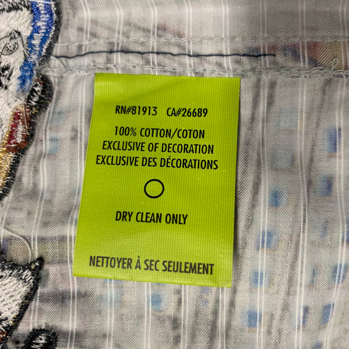 ROBERT GRAHAM Talla L Camisa de manga larga de algodón con estampado multicolor de edición limitada