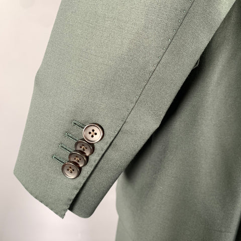 VITALE BARBERIS CANONICO Size 42 Grey Green Wool 3 Piece Suit