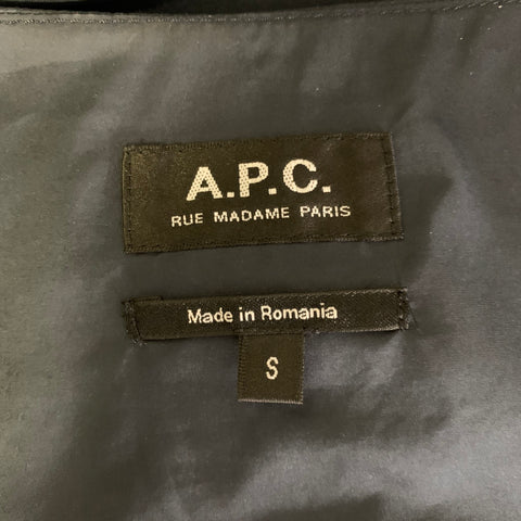 A.P.C. Size S Navy Quilted Polyester Zip Vest