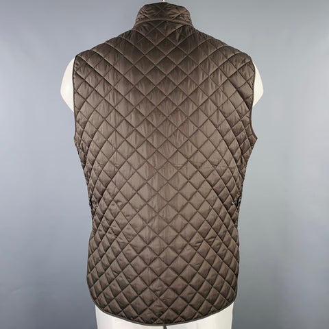 BELSTAFF Size 46 Brown Quilted Polyester Snaps Vest