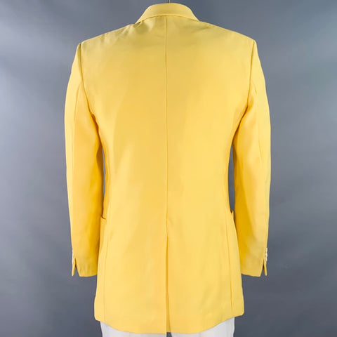 LANVIN Size 42 Yellow Wool Silk Notch Lapel Sport Coat