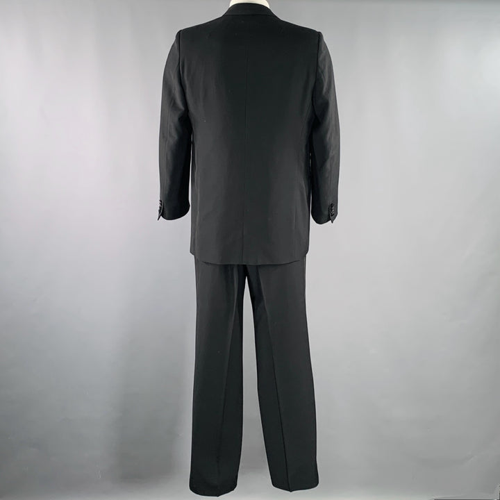 BRIONI Size 46 Black Wool Double Breasted Tuxedo