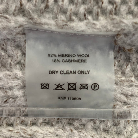 MARGARET OLEARY Size M Grey Merino Wool Cashmere Textured Sweater