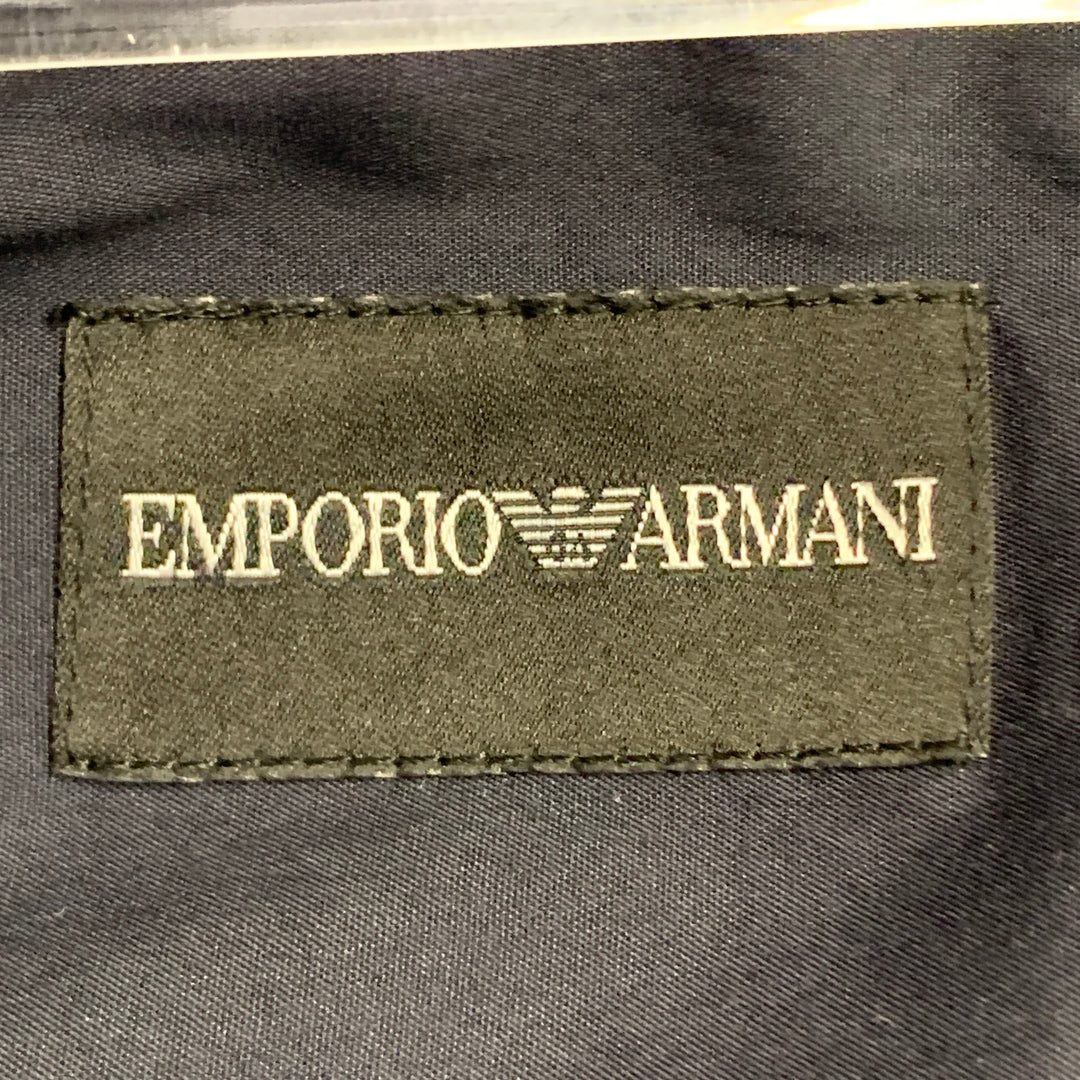 EMPORIO ARMANI Size S Navy Light Blue Cotton Blend Contrast Trim  Long Sleeve Shirt