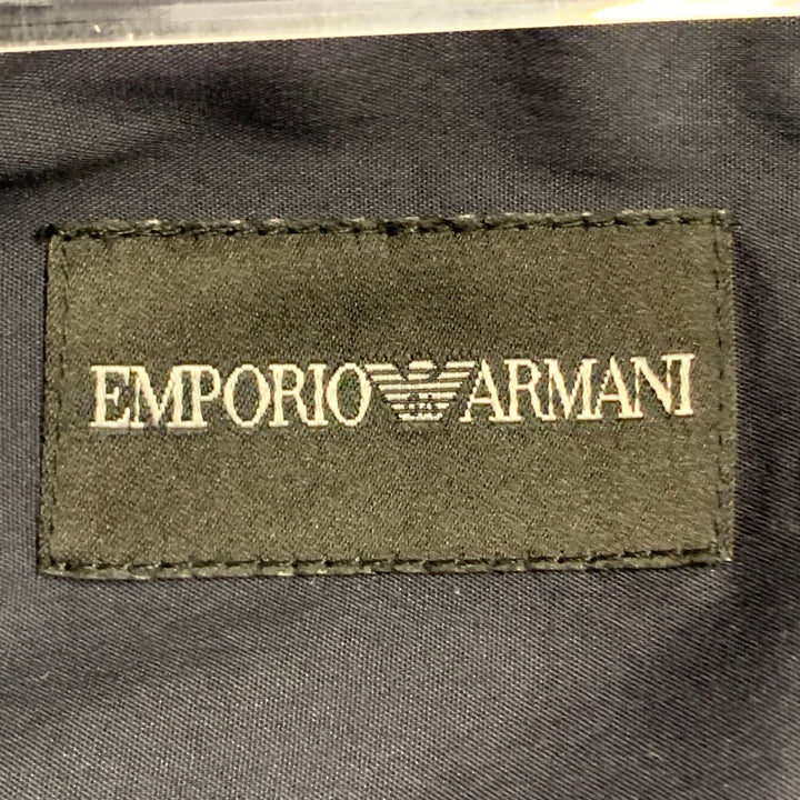 EMPORIO ARMANI Size S Navy Light Blue Cotton Blend Contrast Trim  Long Sleeve Shirt