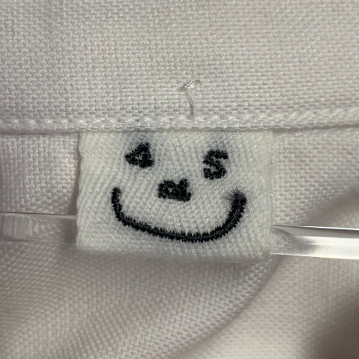 45rpm Size M White Cotton Button Down Collar Long Sleeve Shirt