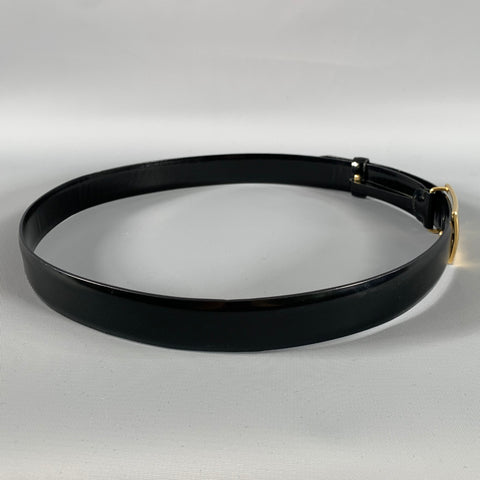 GUCCI Waist Size 30 Black Gold Leather Belt
