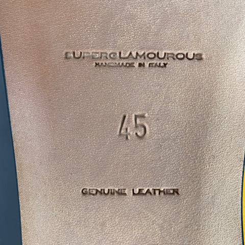 SUPERGLAMOUROUS Size 12 -Louis- Mustard Yellow Velvet Slip On Loafers