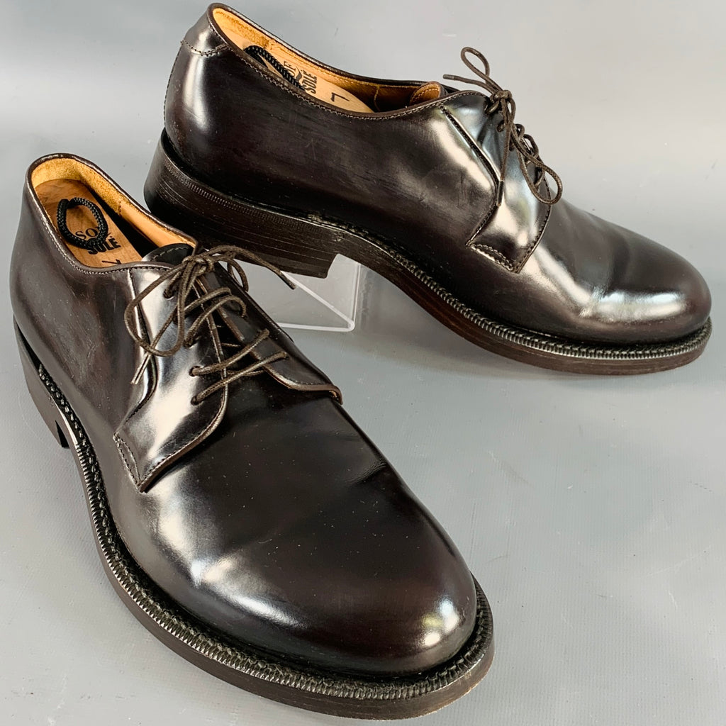 RAF SIMONS Size 8 Brown Leather Derby Lace-Up Shoes – Sui Generis