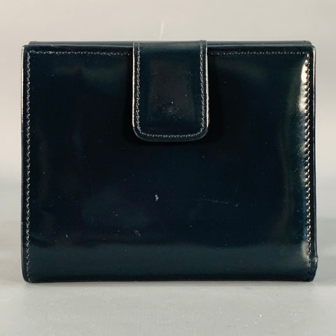 GUCCI Black Embossed Logo Patent Leather Wallet
