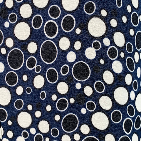 MARNI Size 4 Navy Black Viscose Circles Bow Blouse
