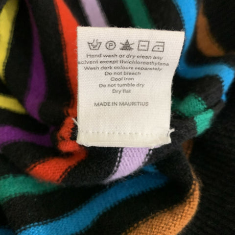 CHINTI AND PARKER Size L Black Multi Color Cashmere Stripe Pullover  Womens