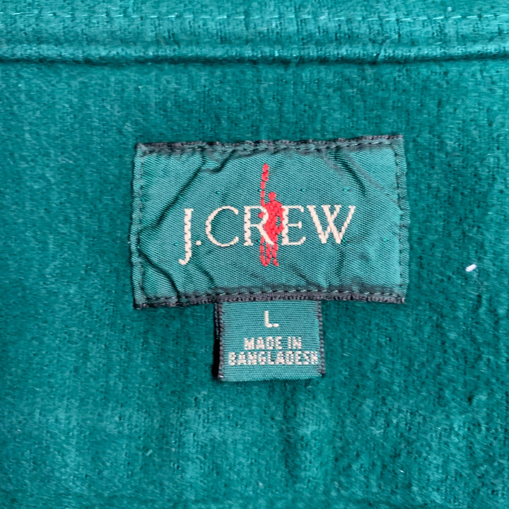 J.CREW Size L Forest Green Cotton Two Pockets Long Sleeve Shirt