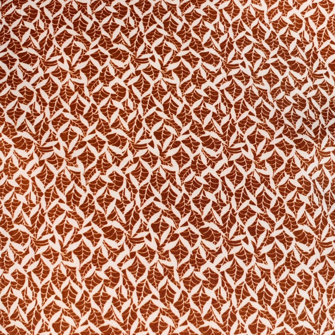 ERMENEGILDO ZEGNA Size M White Rust Abstract Cotton Short Sleeve Shirt