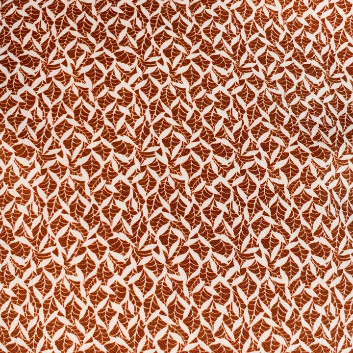 ERMENEGILDO ZEGNA Size M White Rust Abstract Cotton Short Sleeve Shirt