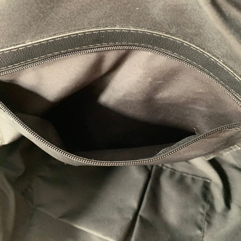 Sac polochon BENSON en tissu mélangé gris et noir et similicuir