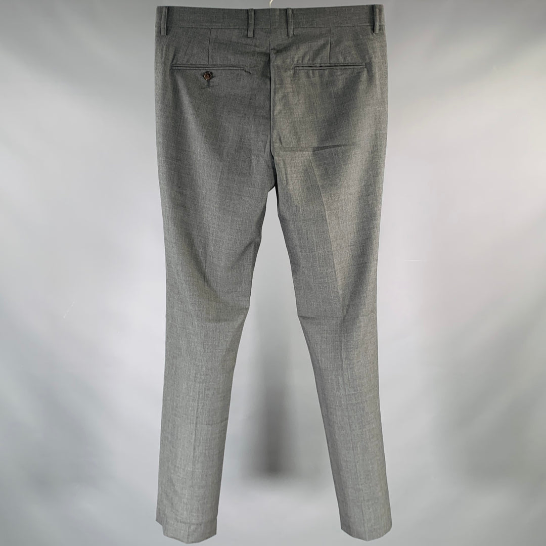 MR. GENTLEMAN Size 32 Grey Wool Blend Single Pleat Dress Pants
