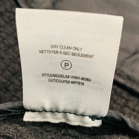 VINCE Talla 6 Chaqueta con cremallera de piel sintética de mezcla de lana negra
