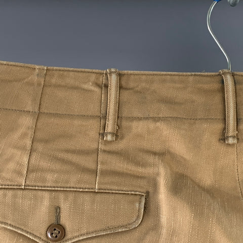 RRL by RALPH LAUREN Size 31 Khaki Cotton Cuffed Straight Button Fly Casual Pants