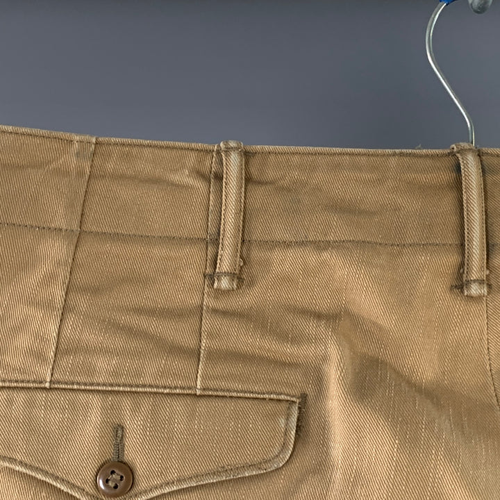 RRL by RALPH LAUREN Size 31 Khaki Cotton Cuffed Straight Button Fly Casual Pants