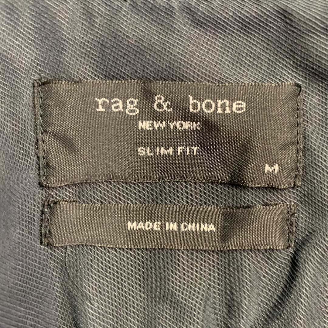 RAG & BONE Size M Blue Black Checkered Cotton One Pocket Long Sleeve Shirt