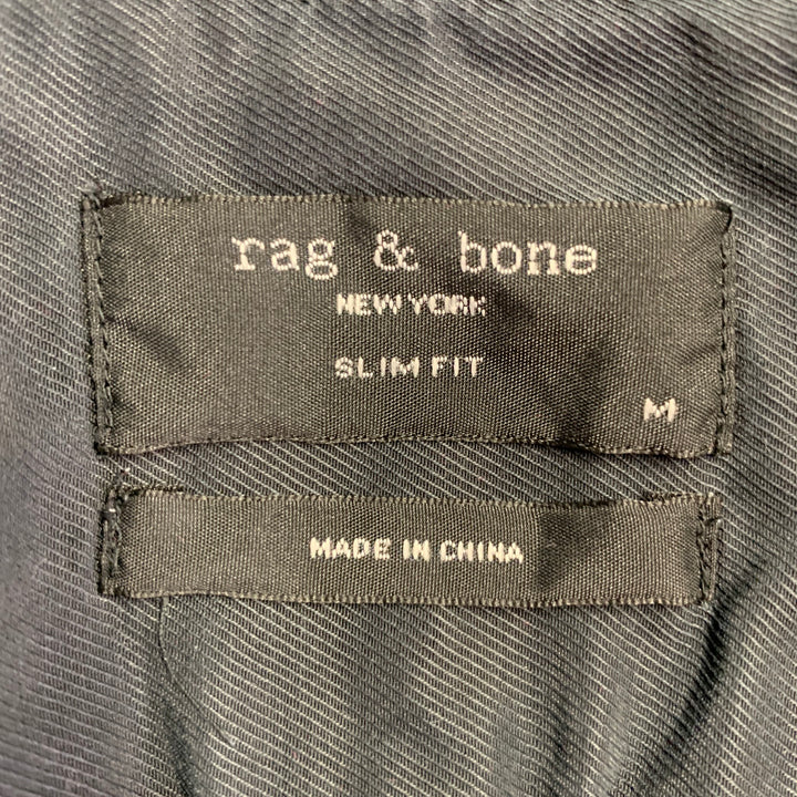 RAG & BONE Size M Blue Black Checkered Cotton One Pocket Long Sleeve Shirt