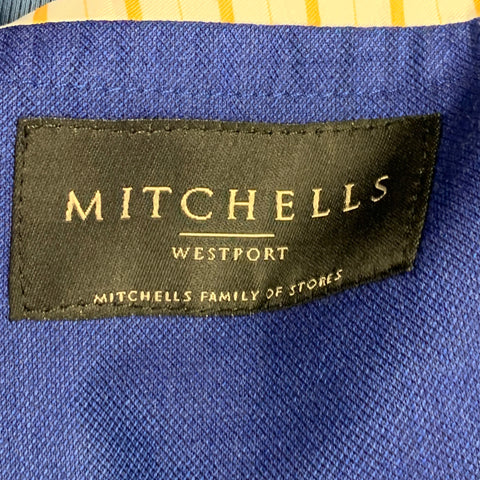 HICKEY FREEMAN Size 44 Regular Blue Wool Silk Notch Lapel Sport Coat