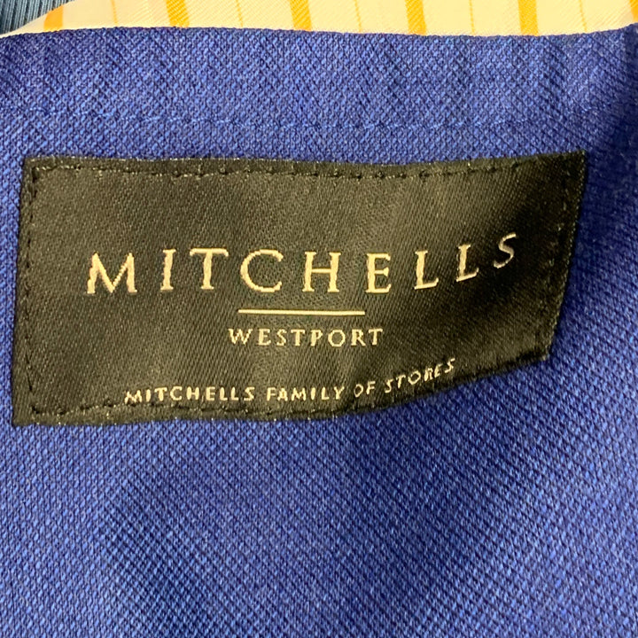 HICKEY FREEMAN Size 44 Regular Blue Wool Silk Notch Lapel Sport Coat