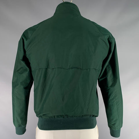 BARACUTA Blouson zippé en coton et polyester vert, taille 40