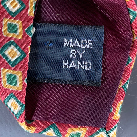 Cravate en soie à motif géométrique rouge, vert et jaune POLO by RALPH LAUREN