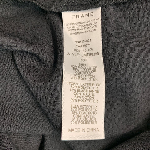 FRAME Size M Black Polyester Blend Crew Neck T-shirt