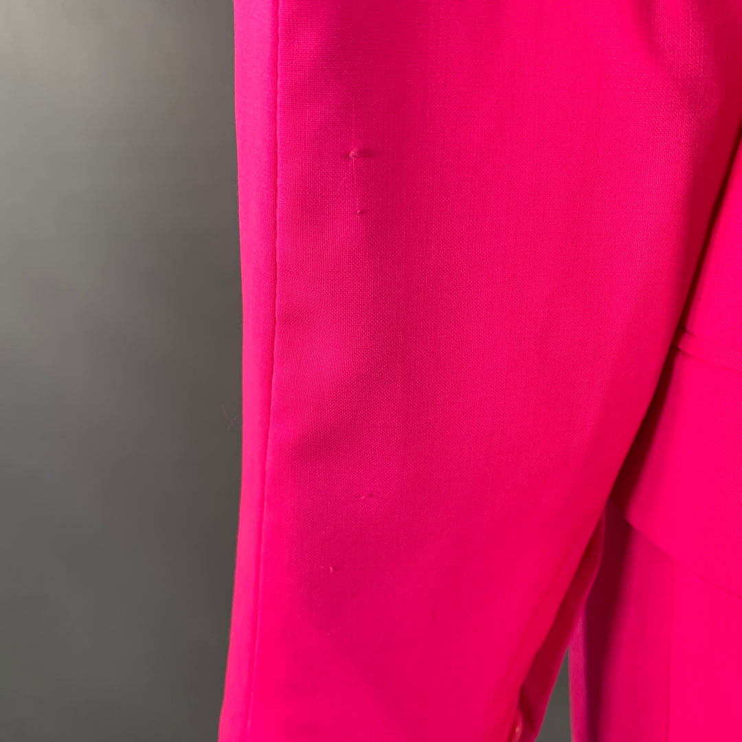 MSGM Size S Hot Pink Wool Peak Lapel Single Button Jacket Blazer