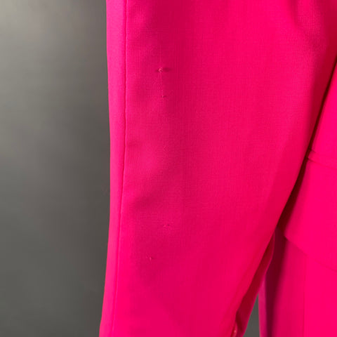 MSGM Taille S Veste blazer en laine rose fluo à revers cranté et à bouton unique