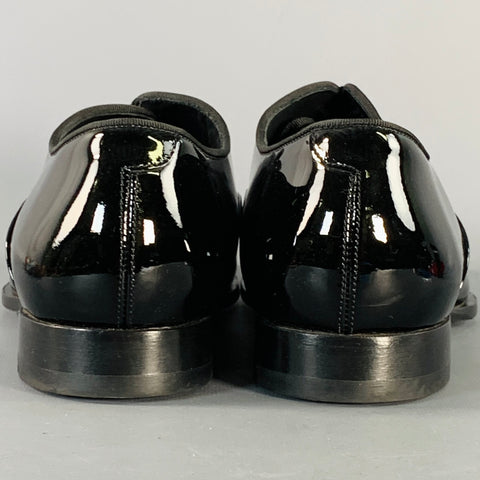 SUITSUPPLY Size 9.5 Black Patent Leather Oxford Tuxedo Lace-Up Shoes