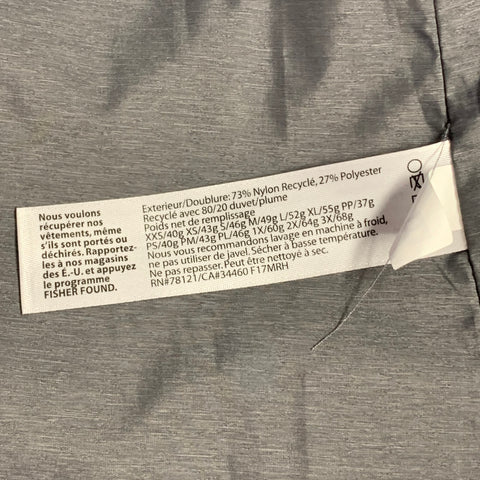 EILEEN FISHER Size XL Grey Nylon Blend Quilted Puffer Vest